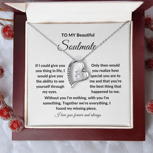 To My Beautiful Soulmate My Missing Piece | Forever Love Necklace