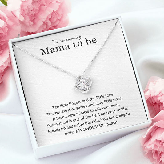 To An Amazing Mama To Be, A Brand New Miracle | Love Knot Necklace