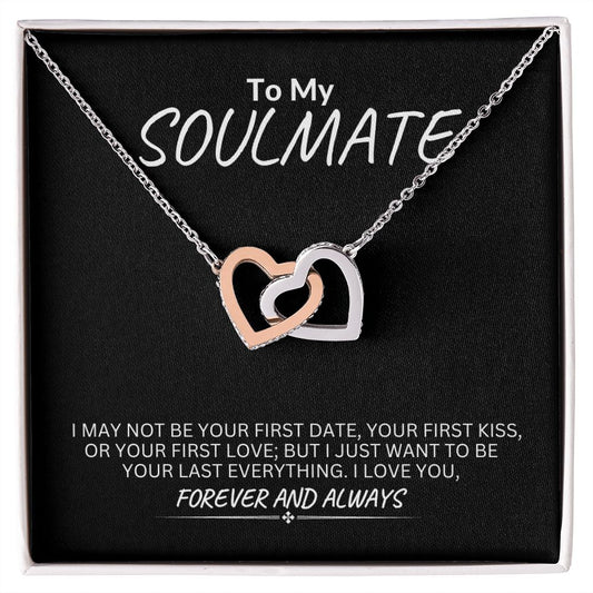 To My Soulmate, Your Last Everything | Interlocking Hearts Necklace