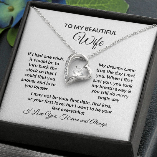 To My Beautiful Wife, One Wish | Forever Love Necklace